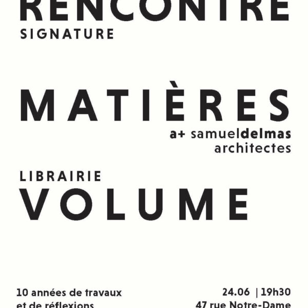 rencontre "Matières" à la librairie Volume